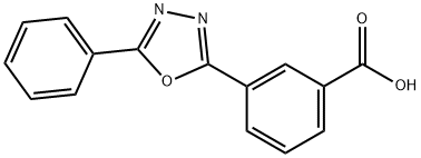 3-(5-Phenyl-1,3,4-oxadiazol-2-yl)benzoic acid 化学構造式