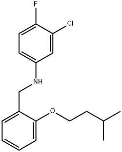 3-Chloro-4-fluoro-N-[2-(isopentyloxy)benzyl]-aniline 结构式