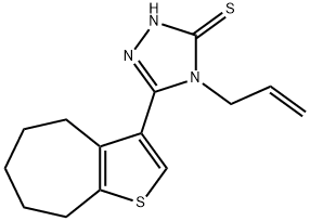 4-Allyl-5-(5,6,7,8-tetrahydro-4H-cyclohepta-[b]thien-3-yl)-4H-1,2,4-triazole-3-th,956576-85-5,结构式