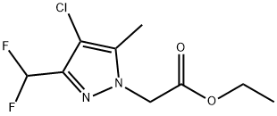 Ethyl [4-chloro-3-(difluoromethyl)-5-methyl-1H-pyrazol-1-yl]acetate 化学構造式