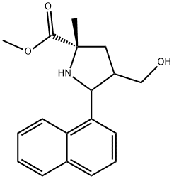 Methyl 4-(hydroxymethyl)-2-methyl-5-(1-naphthyl)-pyrrolidine-2-carboxylate Structure