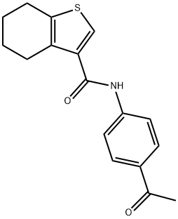 N-(4-Acetylphenyl)-4,5,6,7-tetrahydro-1-benzothiophene-3-carboxamide Struktur