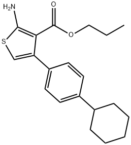 2-氨基-4-(4-环己基苯基)噻吩-3-甲酸丙酯, 904998-87-4, 结构式