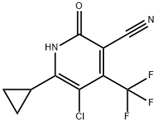 5-chloro-6-cyclopropyl-2-hydroxy-4-(trifluoromethyl)nicotinonitrile Struktur