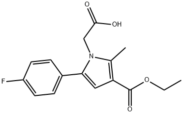 [3-(ethoxycarbonyl)-5-(4-fluorophenyl)-2-methyl-1H-pyrrol-1-yl]acetic acid Struktur