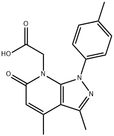 [3,4-dimethyl-1-(4-methylphenyl)-6-oxo-1,6-dihydro-7H-pyrazolo[3,4-b]pyridin-7-yl]acetic acid Struktur