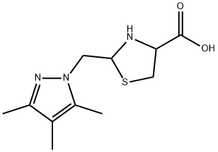 2-[(3,4,5-trimethyl-1H-pyrazol-1-yl)methyl]-1,3-thiazolidine-4-carboxylic acid|