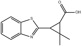 3-(1,3-benzothiazol-2-yl)-2,2-dimethylcyclopropanecarboxylic acid Struktur