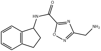 3-(氨基甲基)-N-(2,3-二氢-1H-茚-1-基)-1,2,4-噁二唑-5-甲酰胺,1119450-71-3,结构式