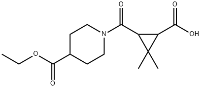 3-{[4-(ethoxycarbonyl)piperidin-1-yl]carbonyl}-2,2-dimethylcyclopropanecarboxylic acid Structure