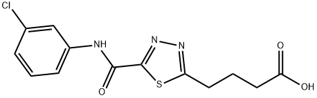 4-(5-{[(3-chlorophenyl)amino]carbonyl}-1,3,4-thiadiazol-2-yl)butanoic acid|