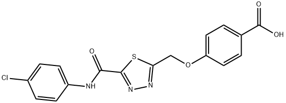 4-[(5-{[(4-chlorophenyl)amino]carbonyl}-1,3,4-thiadiazol-2-yl)methoxy]benzoic acid Structure