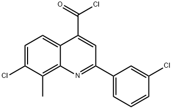 7-chloro-2-(3-chlorophenyl)-8-methylquinoline-4-carbonyl chloride 化学構造式