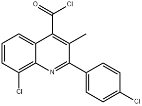 8-chloro-2-(4-chlorophenyl)-3-methylquinoline-4-carbonyl chloride 化学構造式