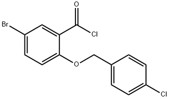 5-bromo-2-[(4-chlorobenzyl)oxy]benzoyl chloride 化学構造式