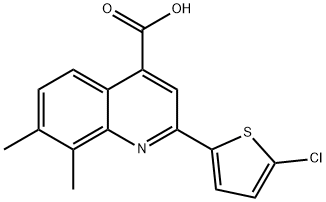 2-(5-chloro-2-thienyl)-7,8-dimethylquinoline-4-carboxylic acid 化学構造式