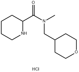 N-Methyl-N-(tetrahydro-2H-pyran-4-ylmethyl)-2-piperidinecarboxamide hydrochloride 化学構造式