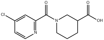 1-[(4-Chloro-2-pyridinyl)carbonyl]-3-piperidinecarboxylic acid 结构式