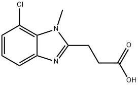 3-(7-Chloro-1-methyl-1H-benzoimidazol-2-yl)-propionic acid 化学構造式