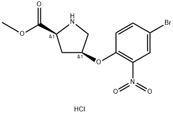 Methyl (2S,4S)-4-(4-bromo-2-nitrophenoxy)-2-pyrrolidinecarboxylate hydrochloride 结构式