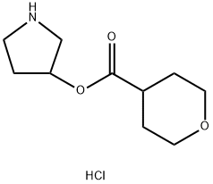 3-Pyrrolidinyl tetrahydro-2H-pyran-4-carboxylatehydrochloride Struktur