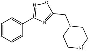 1-(3-Phenyl-[1,2,4]oxadiazol-5-ylmethyl)-piperazine 化学構造式