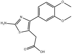 [2-Amino-4-(3,4-dimethoxy-phenyl)-thiazol-5-yl]-acetic acid,1018239-11-6,结构式