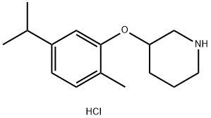 3-(5-Isopropyl-2-methylphenoxy)piperidinehydrochloride 化学構造式