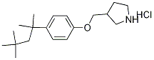3-{[4-(1,1,3,3-Tetramethylbutyl)phenoxy]-methyl}pyrrolidine hydrochloride 化学構造式