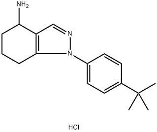 1-(4-叔丁基苯基)-4,5,6,7-四氢-4-氨基吲唑盐酸盐,1242340-08-4,结构式