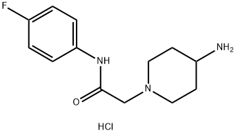 2-(4-氨基哌啶-1-基)-N-(4-氟苯基)乙酰胺二盐酸盐, 1332531-00-6, 结构式