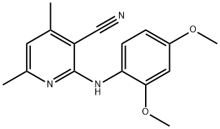 3-pyridinecarbonitrile, 2-[(2,4-dimethoxyphenyl)amino]-4,6,636997-40-5,结构式