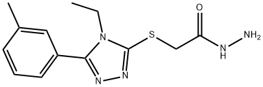 2-{[4-乙基-5-(3-甲基苯基)-4H-1,2,4-三唑-3-基]硫代}乙酰肼, 1306738-36-2, 结构式