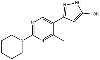 3-(4-Methyl-2-piperidin-1-ylpyrimidin-5-yl)-1H-pyrazol-5-ol Structure