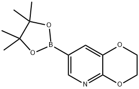 7-(4,4,5,5-四甲基-1,3,2-二氧硼杂环戊烷-2-基)-2,3-茚二氢-[1,4]二OXINO[2,3-B]吡啶,1356165-72-4,结构式