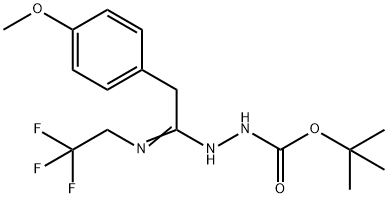 N'-[2-(4-Methoxyphenyl)-1-(2,2,2-trifluoroethylami no)ethylidene]hydrazinecarboxylic acid tert-butyl 结构式