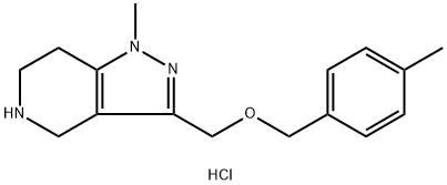 1-Methyl-3-{[(4-methylbenzyl)oxy]methyl}-4,5,6,7-t etrahydro-1H-pyrazolo[4,3-c]pyridine hydrochlorid Structure