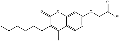 [(3-Hexyl-4-methyl-2-oxo-2H-chromen-7-yl)oxy]-acetic acid Struktur