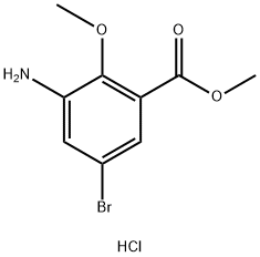 Methyl 3-amino-5-bromo-2-methoxybenzoate hydrochloride 结构式