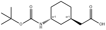 TRANS 2-{3-[(TERT-BUTOXY)CARBONYL]AMINO}CYCLOHEXYL]-ACETIC ACID 结构式