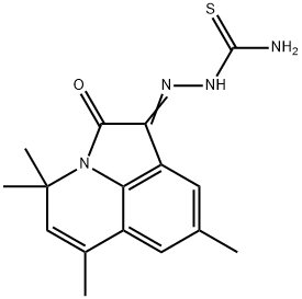(1E)-4,4,6,8-テトラメチル-4H-ピロロ[3,2,1-IJ]キノリン-1,2-ジオン1-チオセミカルバゾン 化学構造式