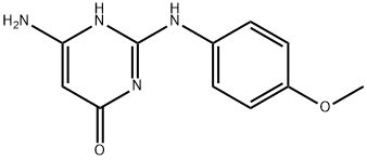 6-氨基-2-[(4-甲氧苯基)氨基]-1H-嘧啶-4-酮 结构式