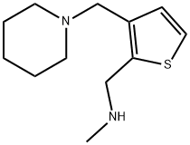 N-甲基-1-[3-(哌啶-1-基甲基)-2-噻吩]甲胺, 937651-18-8, 结构式