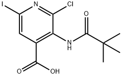 2-氯-6-碘-3-新戊酰胺基异烟酸 结构式