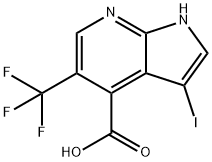 3-碘-5-(三氟甲基)-1H-吡咯并[2,3-B]吡啶-4-羧酸, 1346447-39-9, 结构式