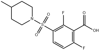 2,6-Difluoro-3-[(4-methylpiperidin-1-yl)sulfonyl]benzoic acid Struktur