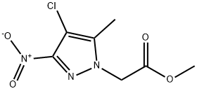 Methyl (4-chloro-5-methyl-3-nitro-1H-pyrazol-1-yl)acetate 化学構造式