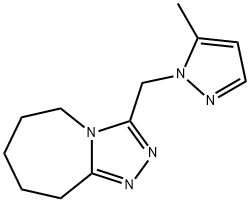 3-[(5-Methyl-1H-pyrazol-1-yl)methyl]-6,7,8,9-tetrahydro-5H-[1,2,4]triazolo[4,3-a]azepine Struktur