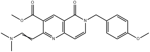 Methyl 2-[(E)-2-(dimethylamino)vinyl]-6-(4-methoxybenzyl)-5-oxo-5,6-dihydro-1,6-naphthyridine-3-c 化学構造式