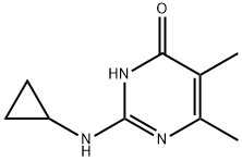 2-(环丙基氨基)-5,6-二甲基嘧啶-4(3H)-酮, 1379811-68-3, 结构式